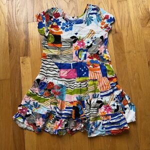 VTG Girls Jams World Dress Piazza Kids Lil' People L 10/12 Hawaii Beach Coastal‎